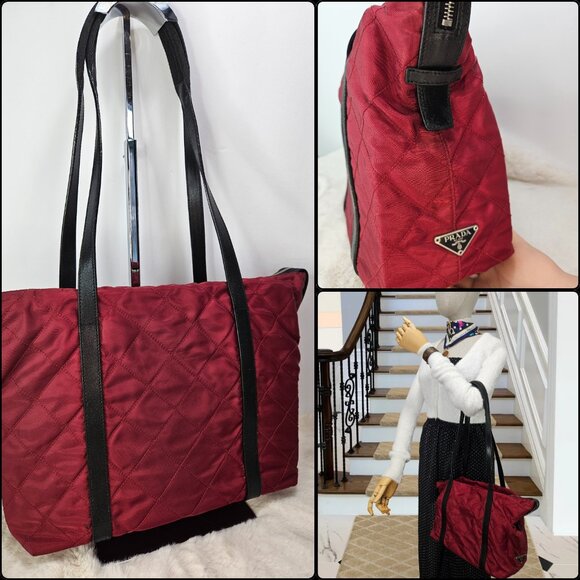Prada Quilted Tessuto Nylon & Leather Tote Bag - Picture 3 of 16